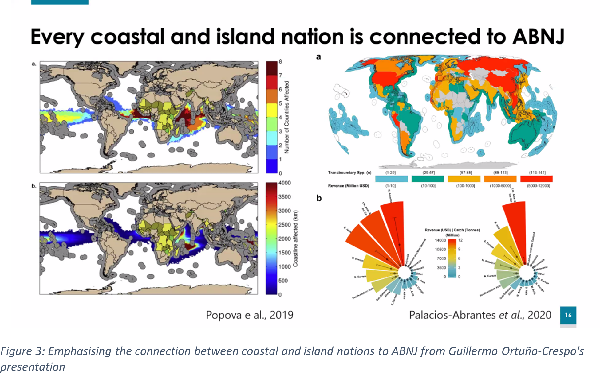 Figure 3: Emphasising the connection between coastal and island nations to ABNJ from Guillermo Ortuño-Crespo's presentation